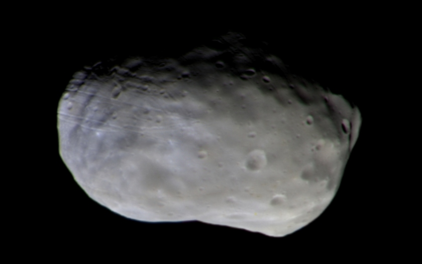 The trailing hemisphere of Phobos in color from ExoMars Trace Gas Orbiter