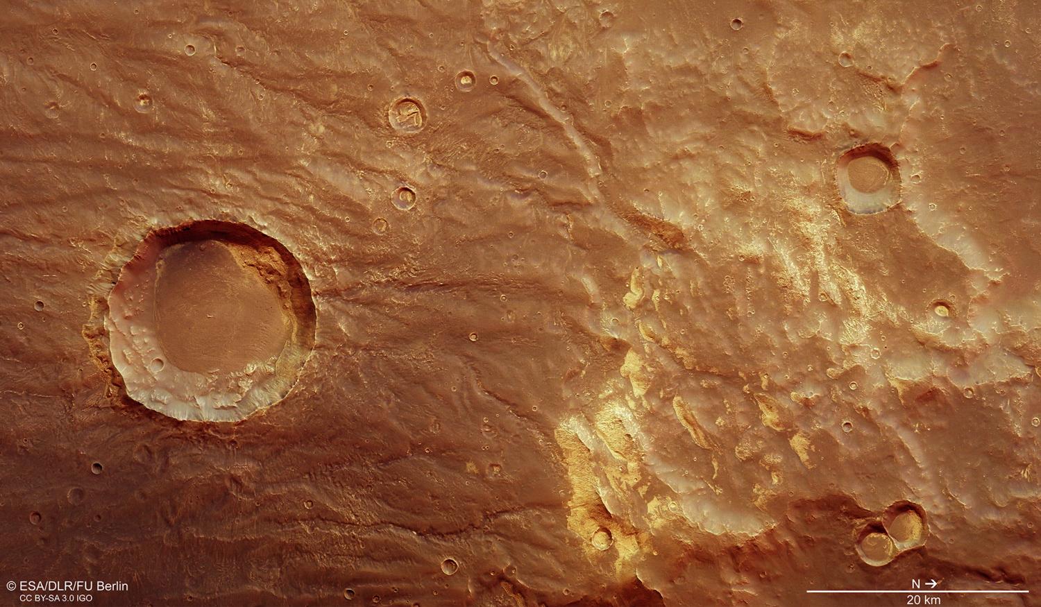 Craters on Surface of Mars